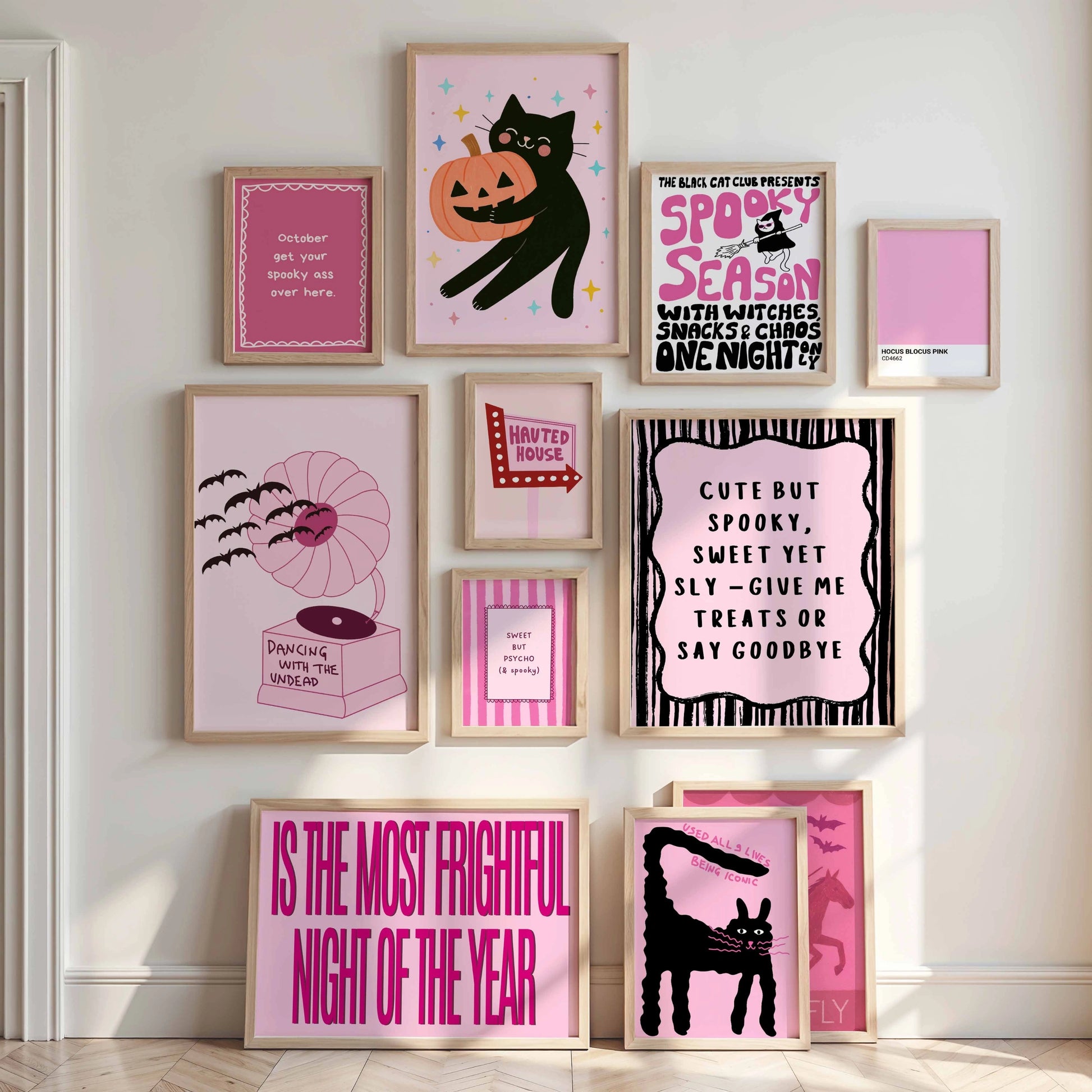 Handmade Pink Halloween Decor - over 120 prints