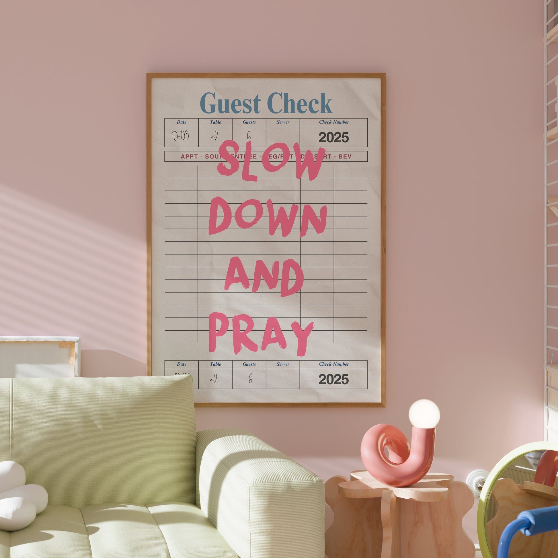 Slow Down and Pray Wall Art – Christian Kitchen Print