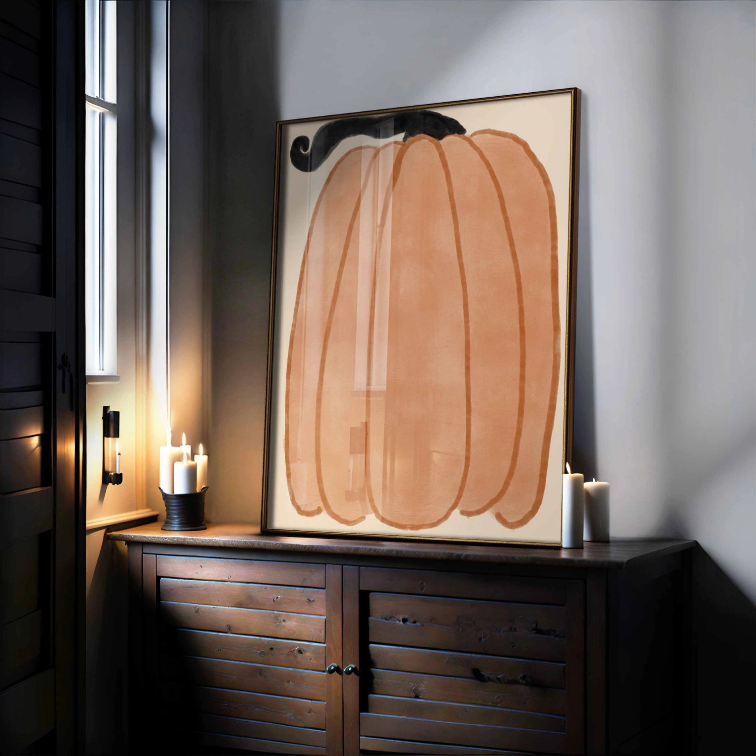 Pumpkin Wall Art – Minimal Fall Print