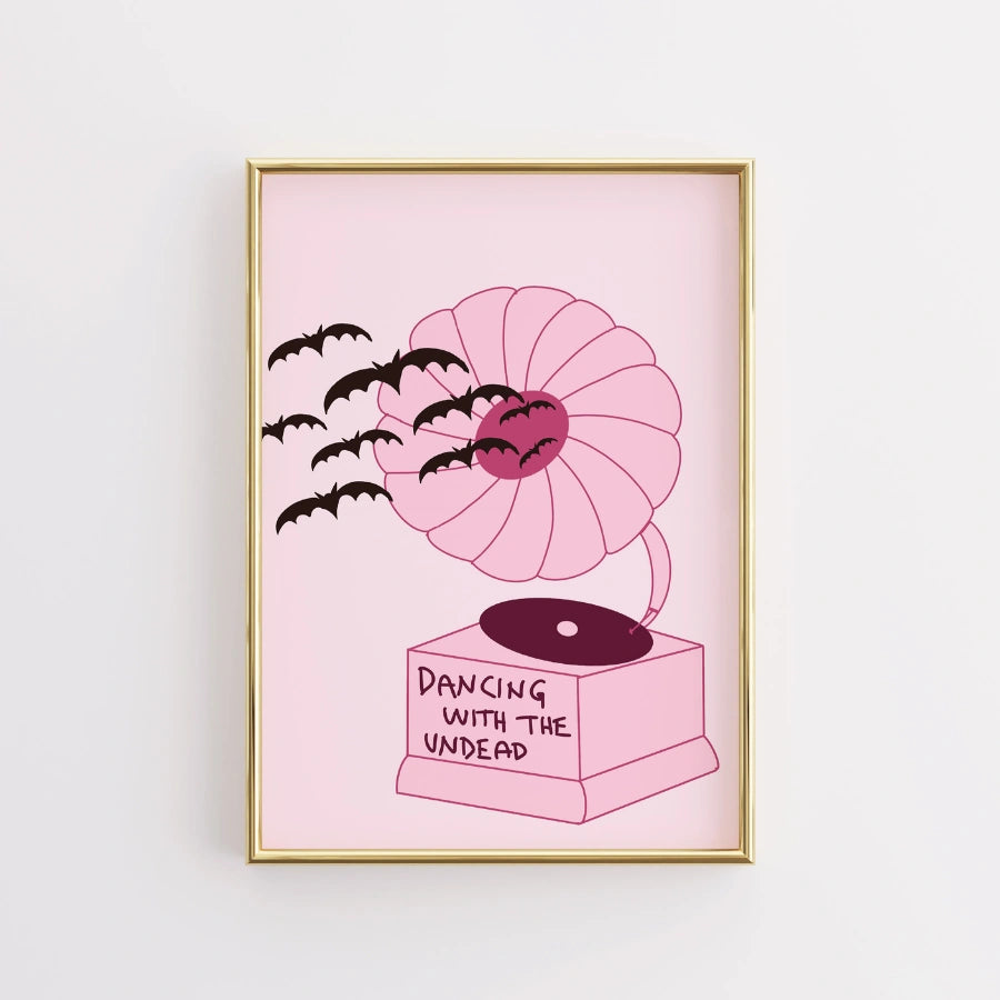 Haunted Music Print – Dancing with the Undead Wall Art