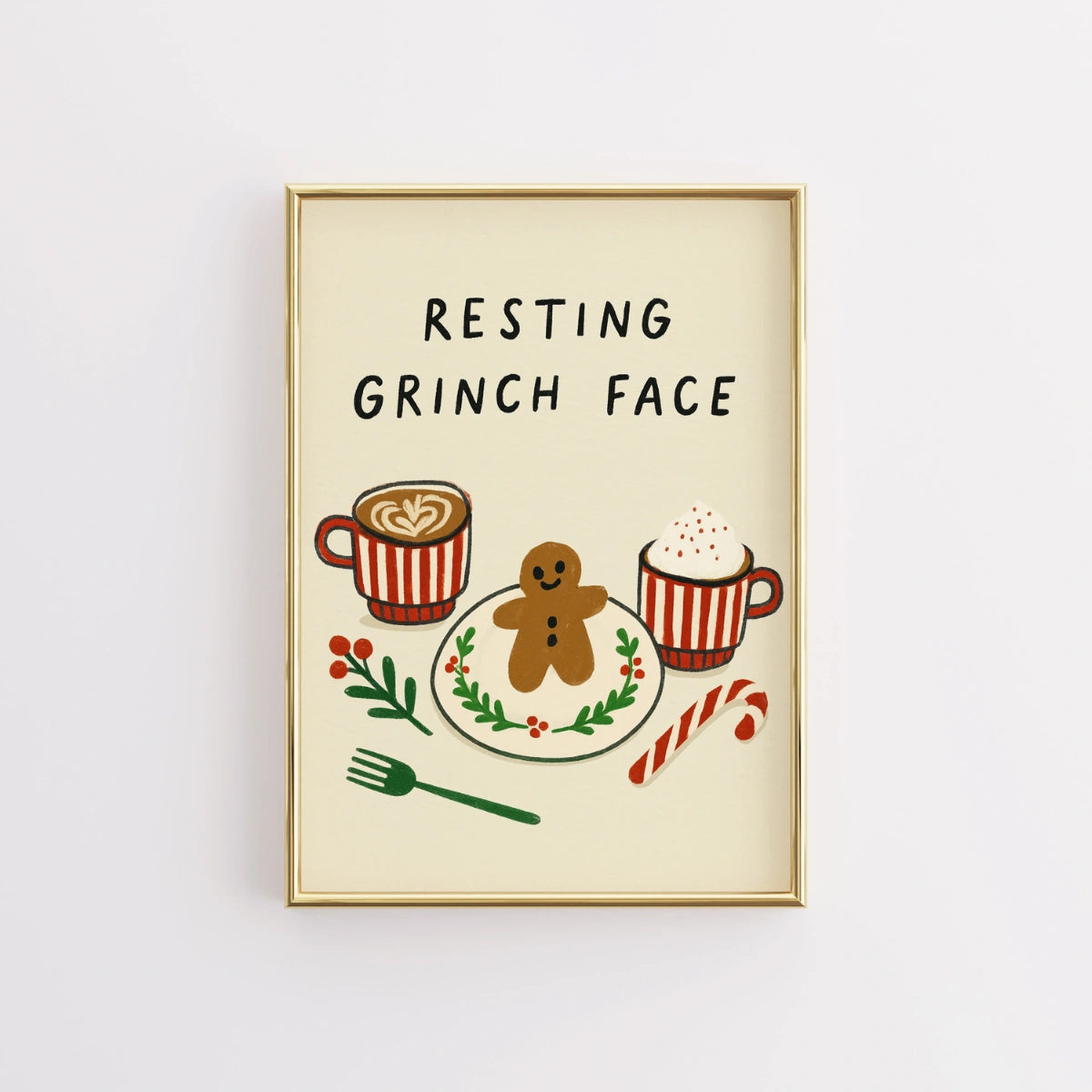 Resting Grinch Face Christmas Print