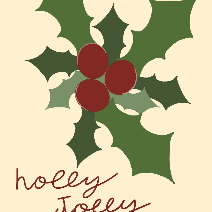 Holly Jolly Wall Art - Festive Christmas Quote Print
