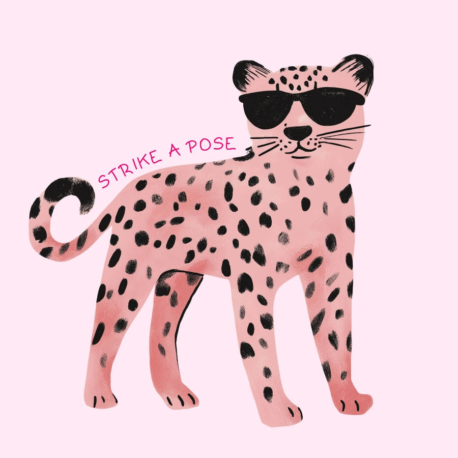 Pink Leopard Nursery Print – Cute Wall Art for Girls