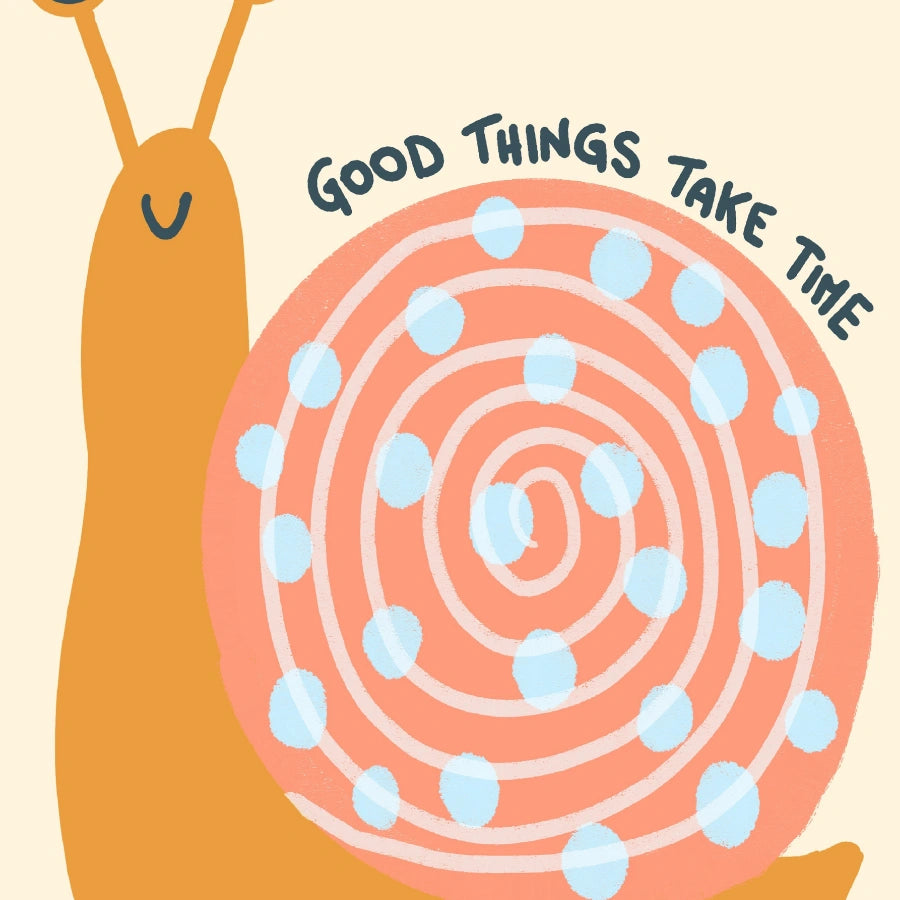 Snail Nursery Print - Good Things Take Time Wall Art