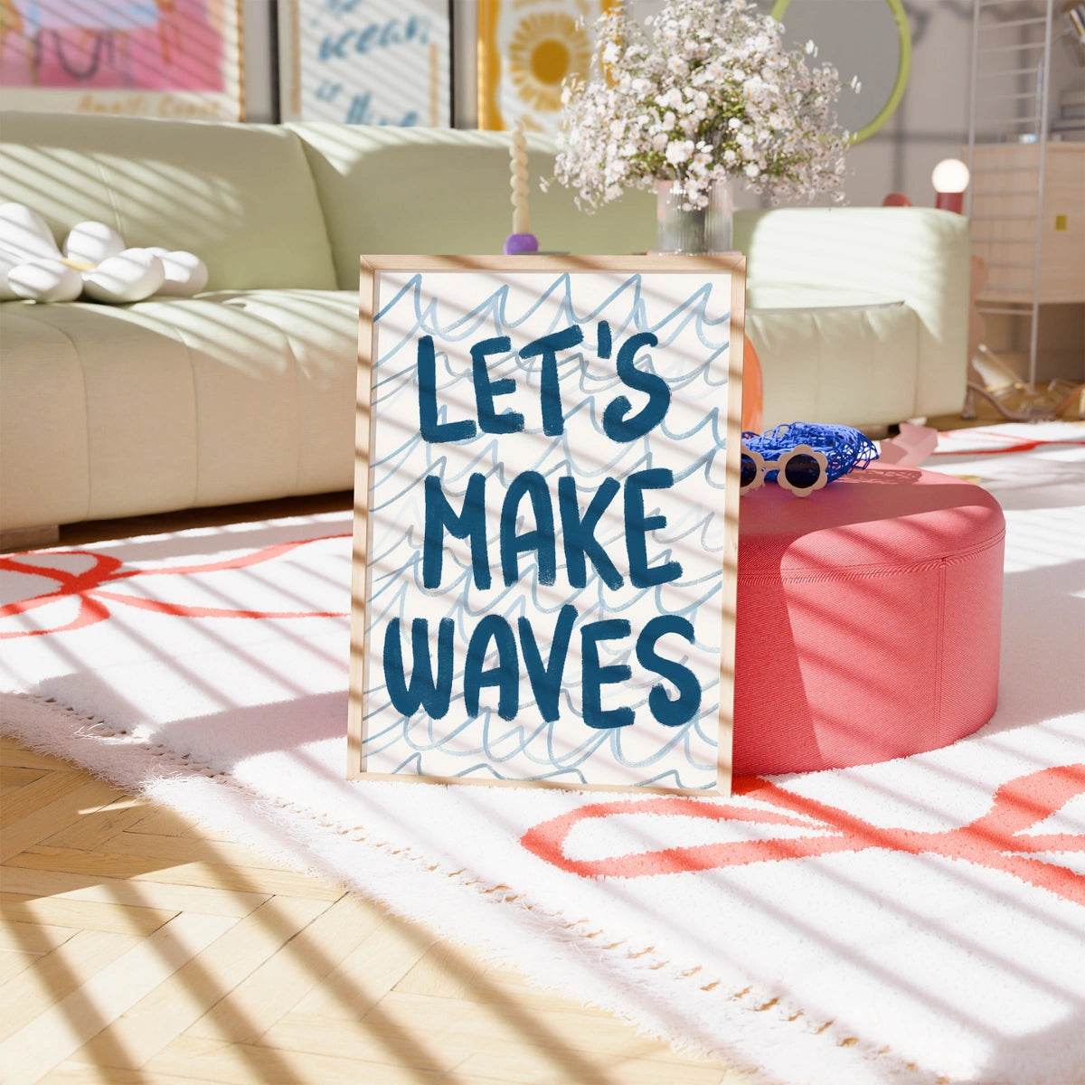 Let's Make Waves Wall Ar - Summer Coastal Print