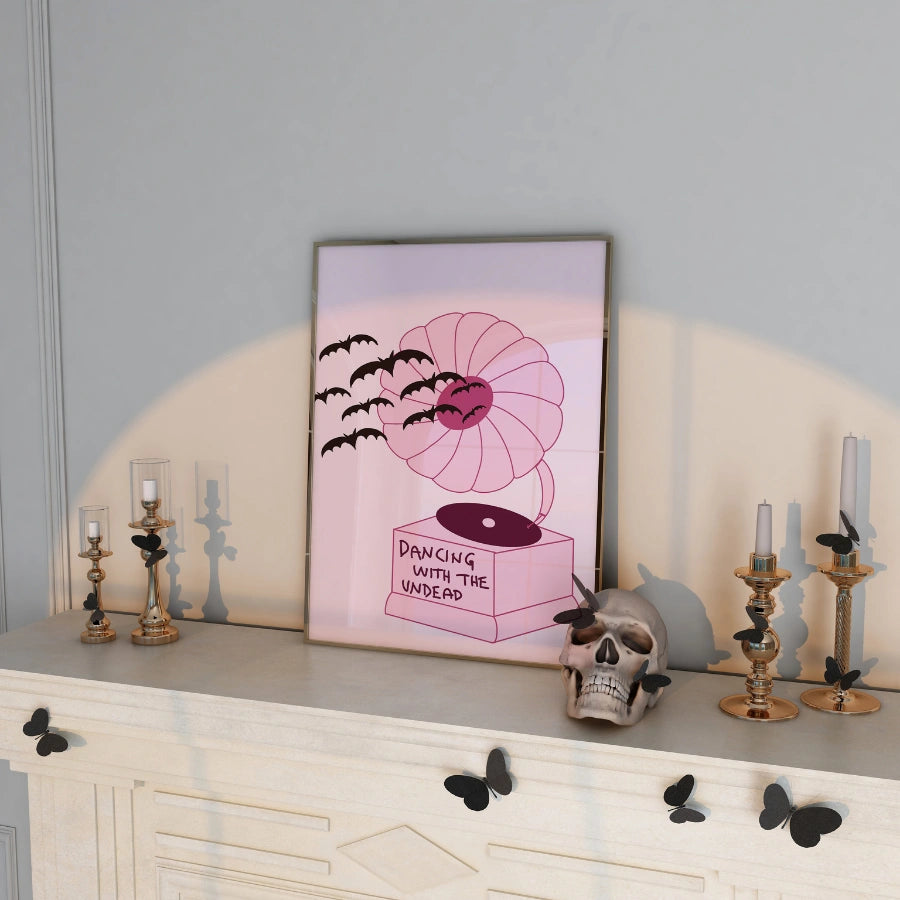 Haunted Music Print – Dancing with the Undead Wall Art