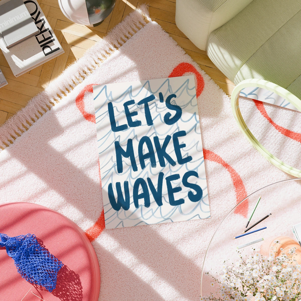 Let's Make Waves Wall Ar - Summer Coastal Print