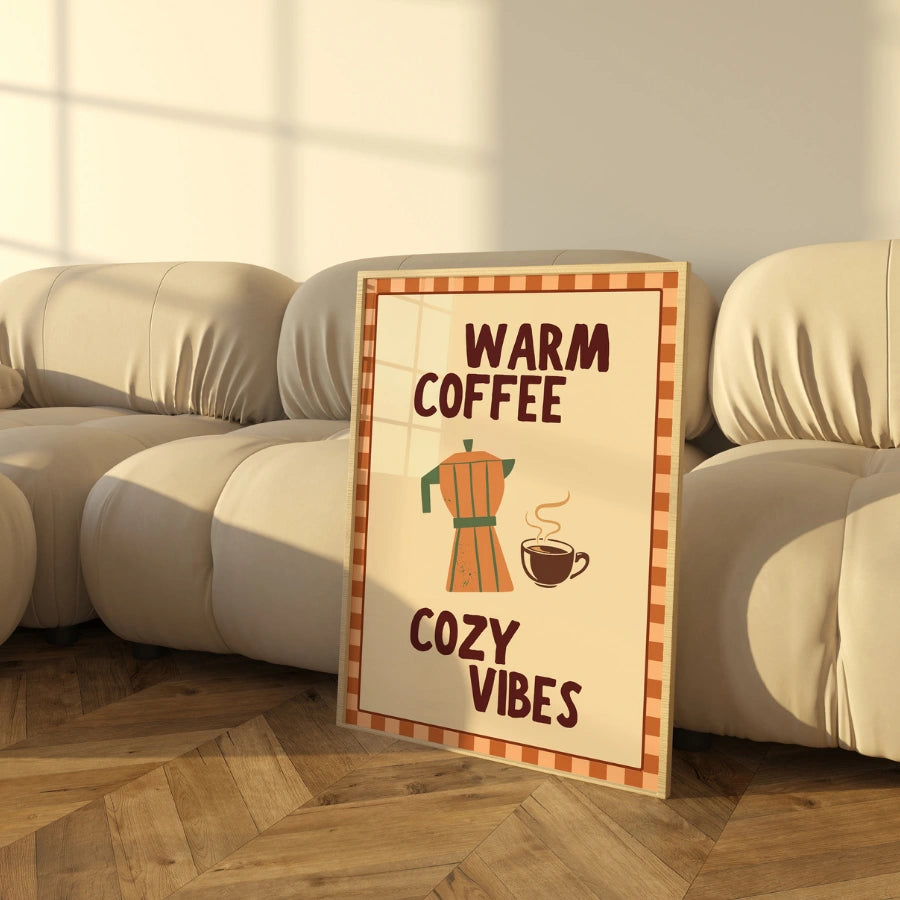 Warm Coffee Wall Art - Cozy Autumn Quote Print