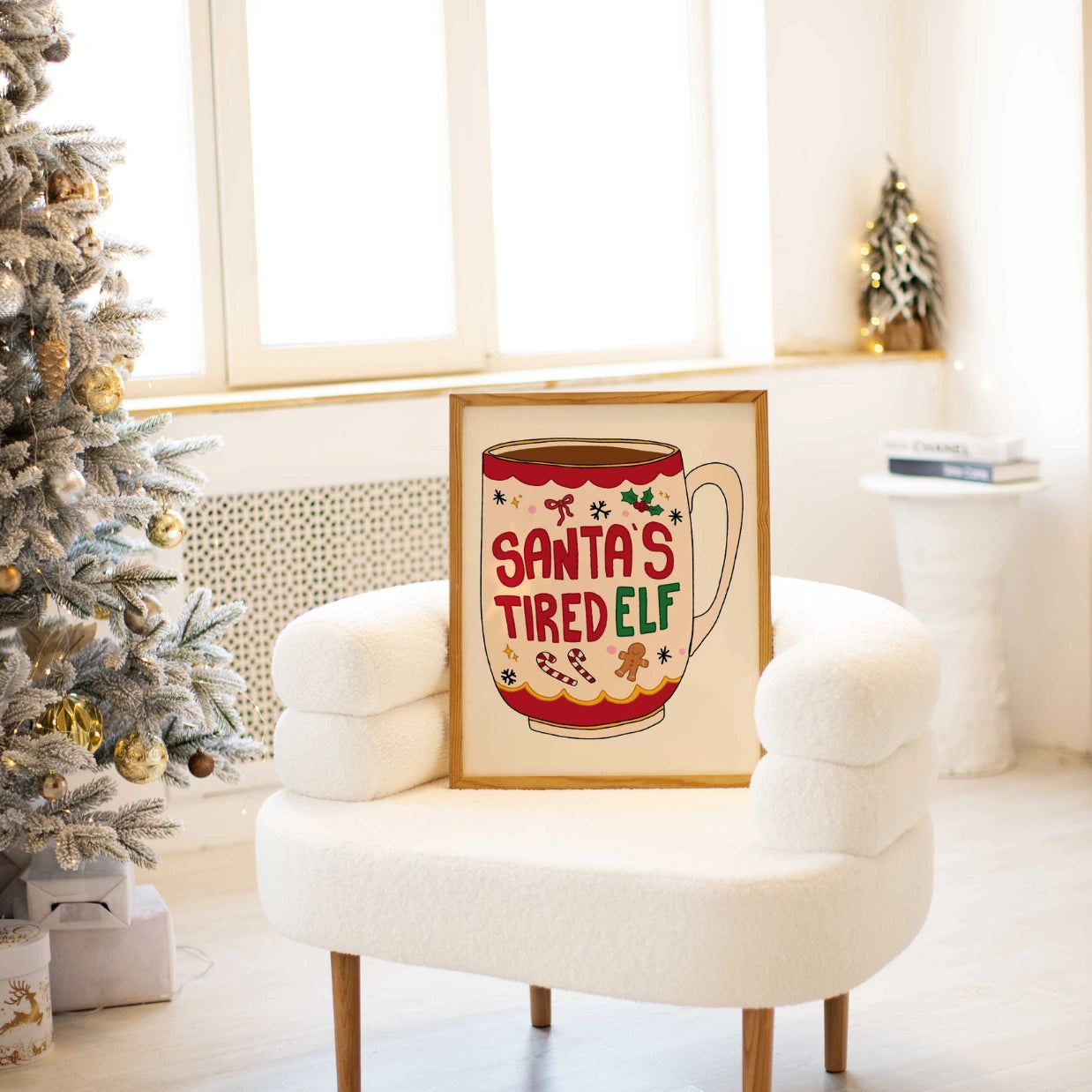 Santa’s Tired Elf Mug Poster