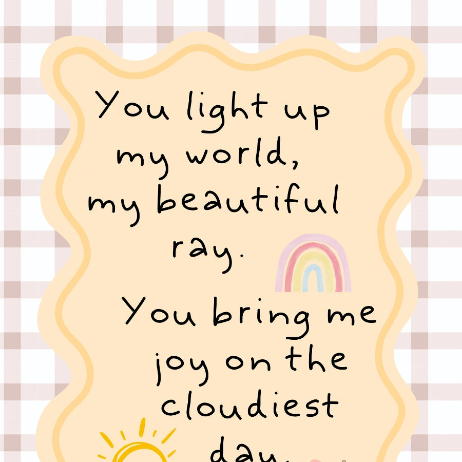 Nursery Quote Wall Art – Sunshine and Rainbow Print for Baby Room