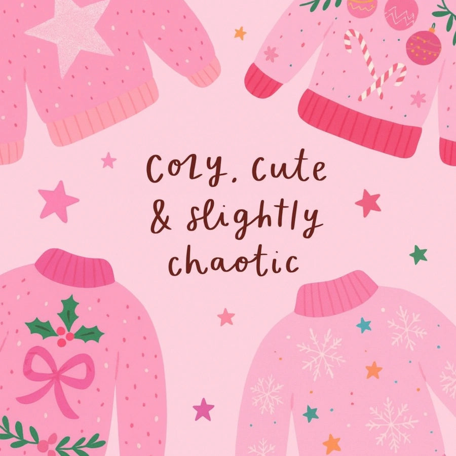 Cozy Christmas Chaos – Funny Xmas Quote Print