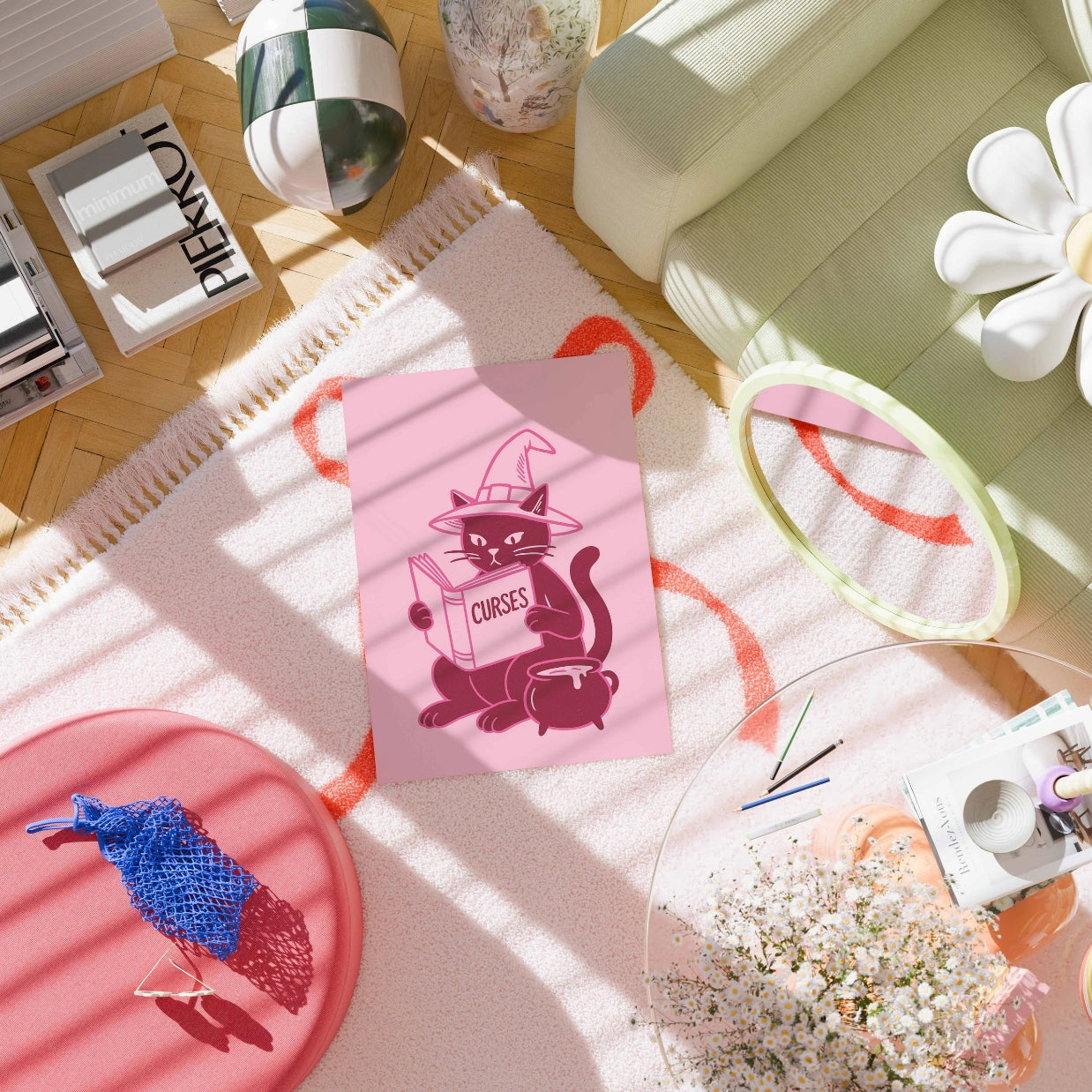 Witchy Black Cat  – Cute Halloween Print