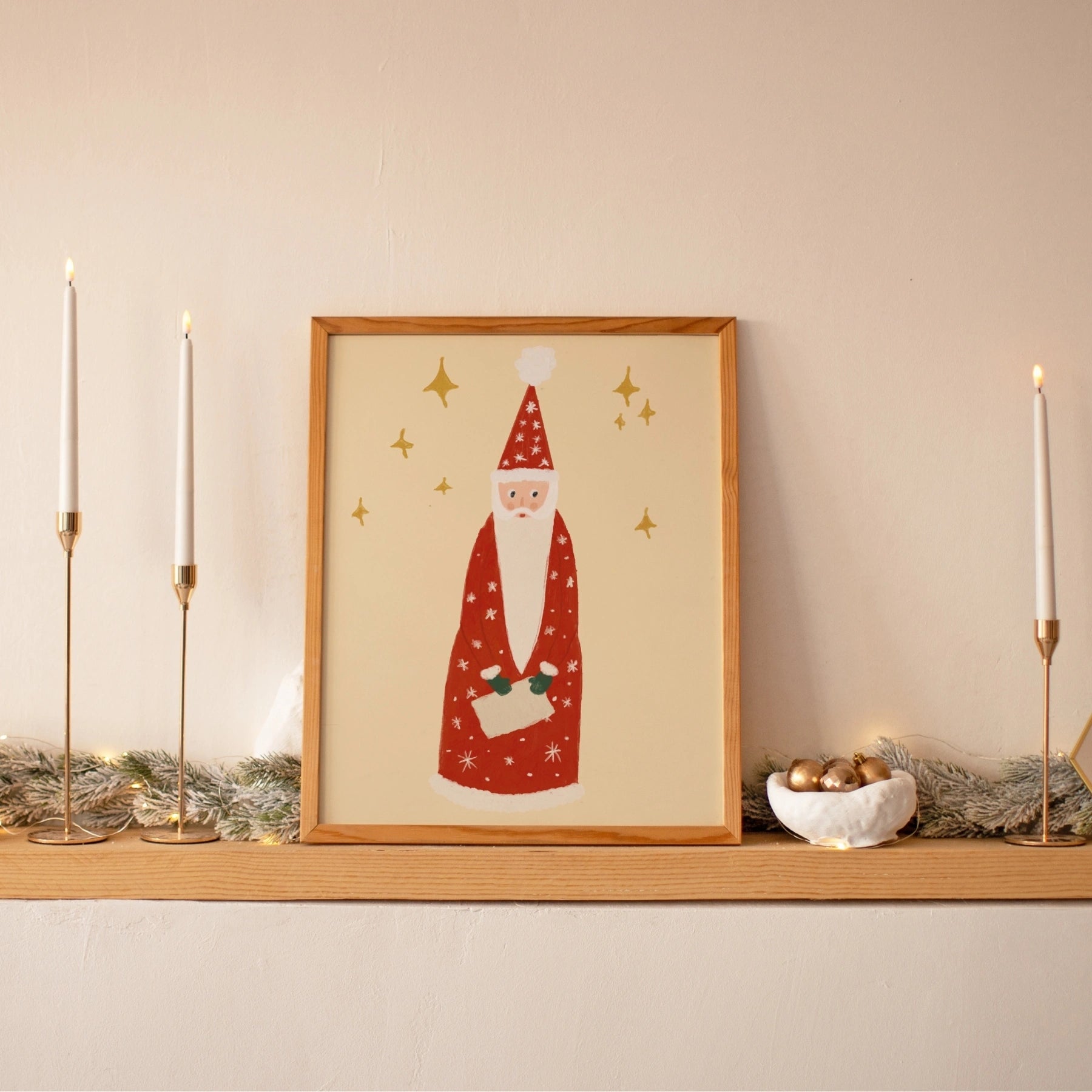 Vintage Santa Claus Christmas Print