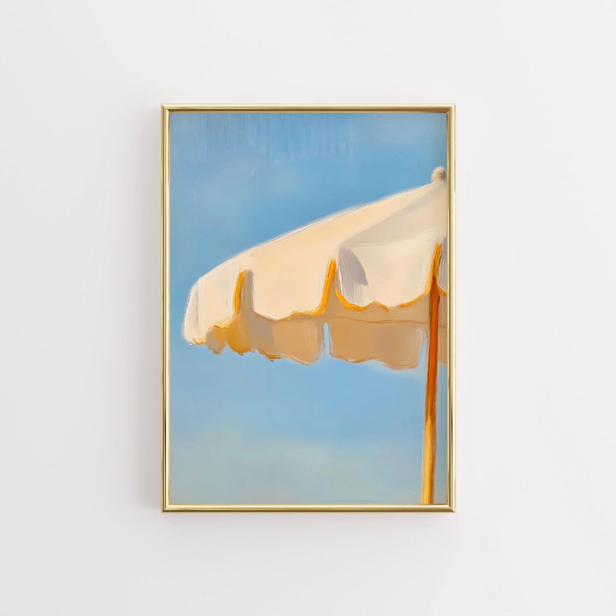 Beach Umbrella Wall Art – Minimalist Coastal Print