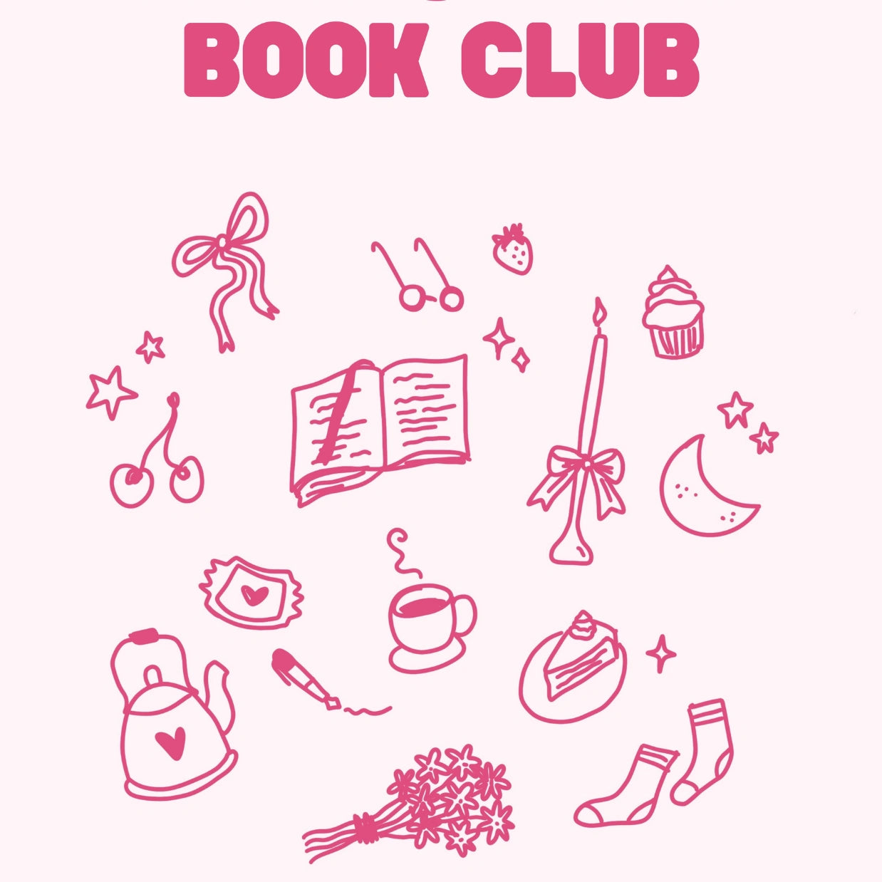 Anti Social Book Club  – Pink Bookish Print
