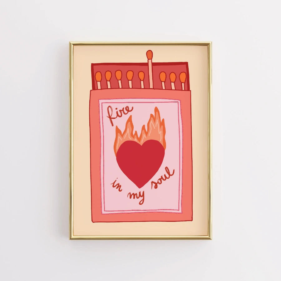 Fire in My Soul Christian Wall Art – Bold Matchbox Faith Print