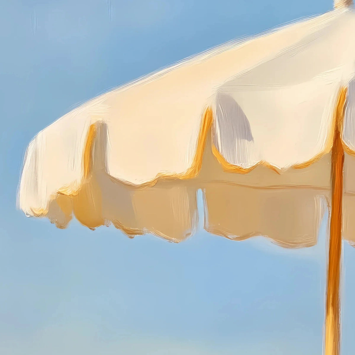 Beach Umbrella Wall Art – Minimalist Coastal Print