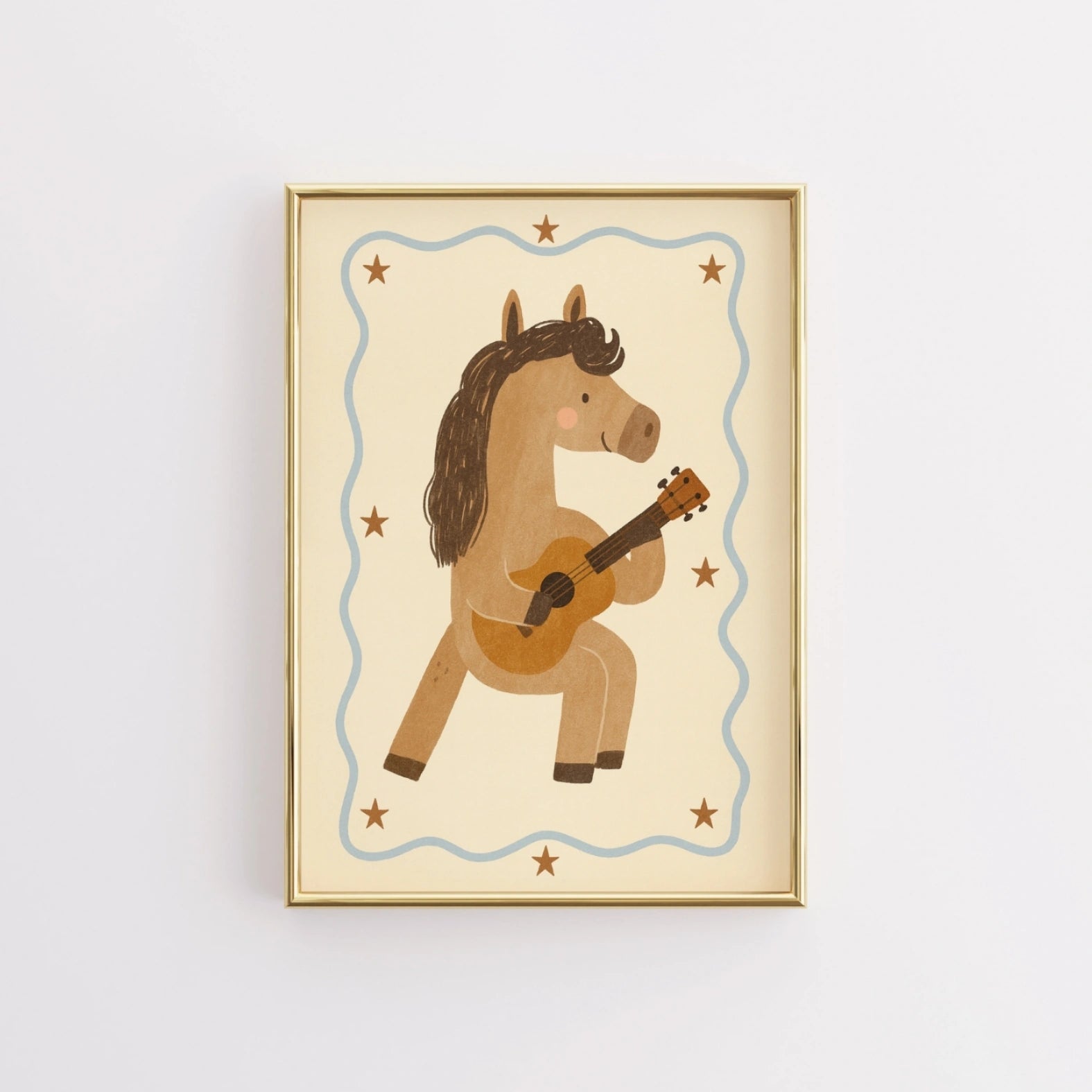 Horse Playing Guitar Nursery Print