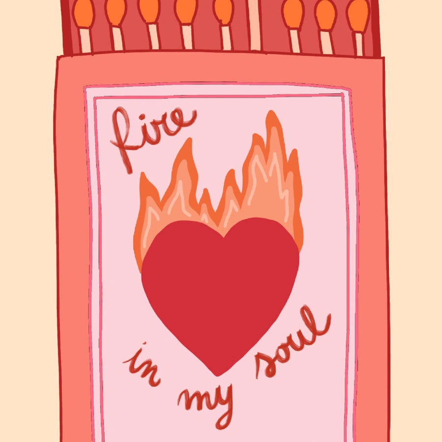 Fire in My Soul Christian Wall Art – Bold Matchbox Faith Print