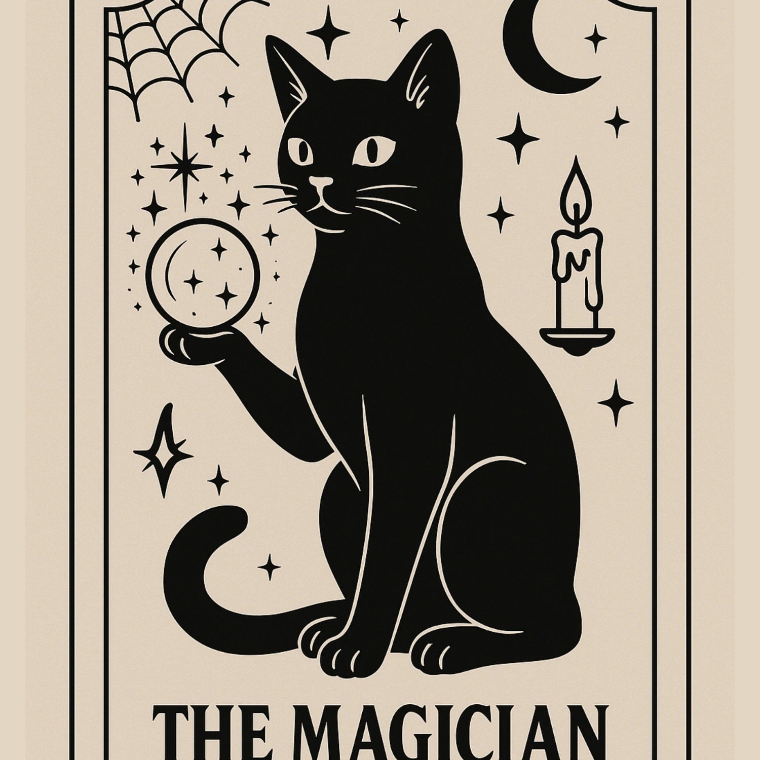 The Magician Tarot Cat Print – Witchy Halloween