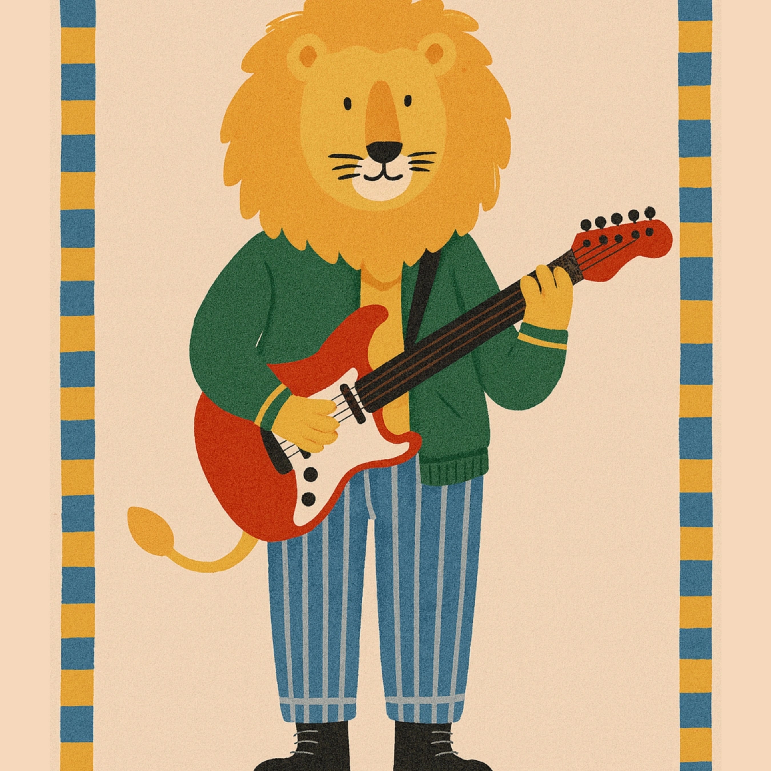 Rockstar Lion Nursery Print