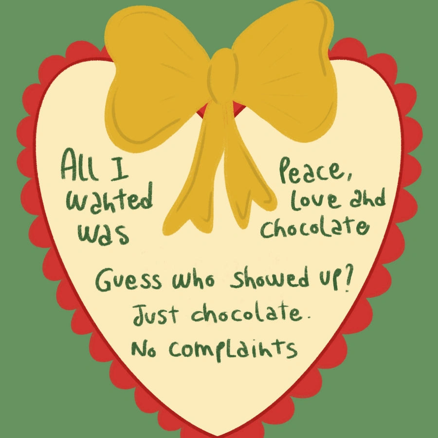 Peace Love Chocolate Wall Art – Funny Christmas Quote Print