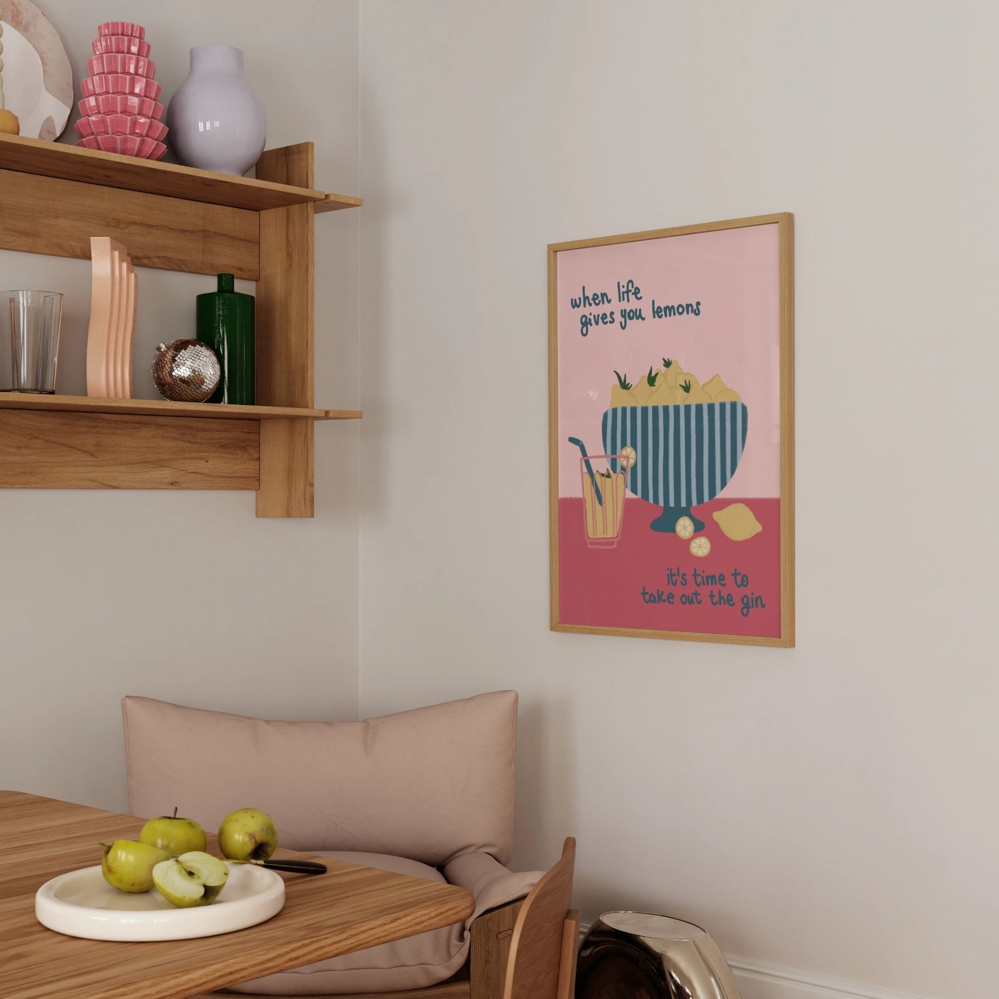 Italienisches Wandbild für den Esstisch – Pasta-Wein-Küchenmotiv