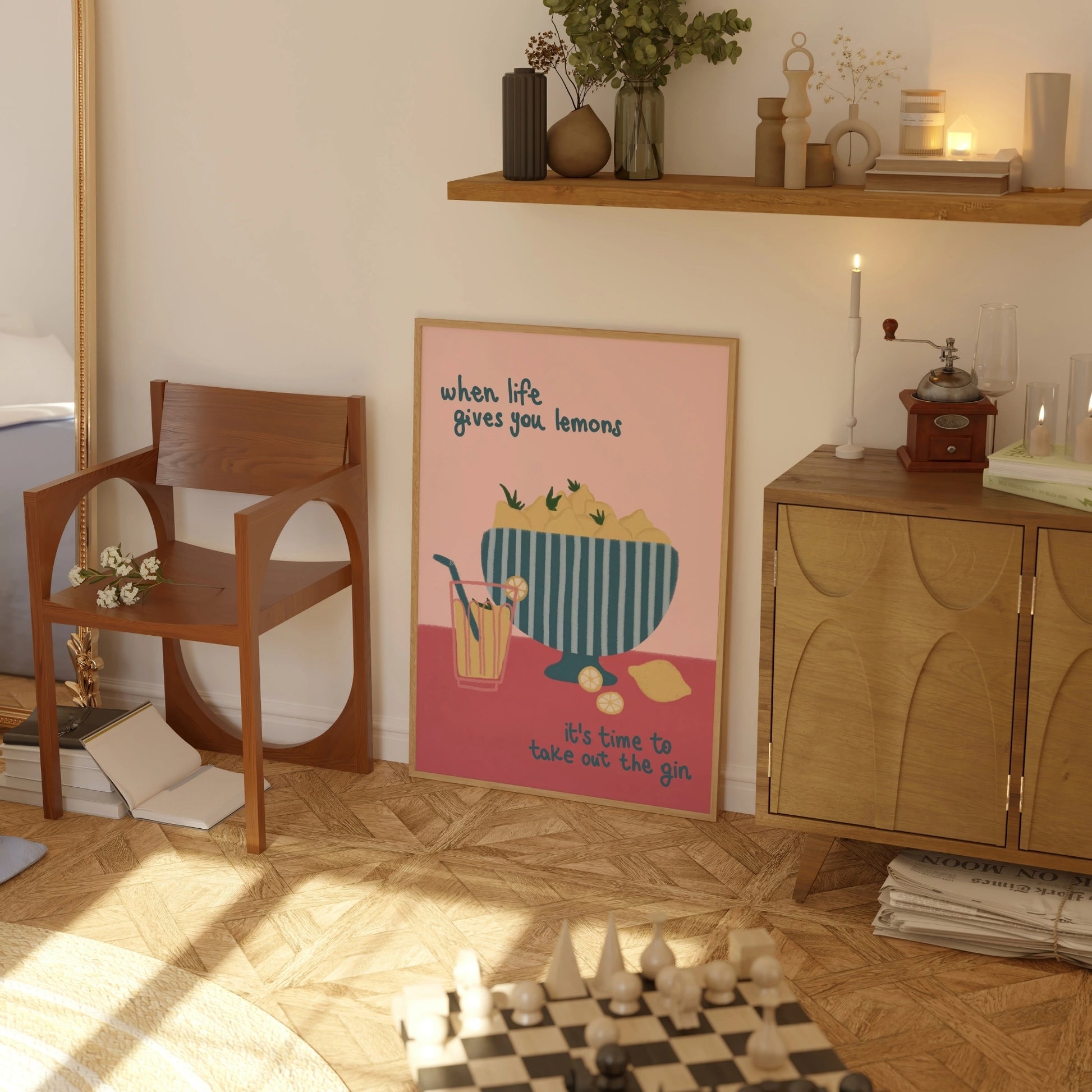 Italienisches Wandbild für den Esstisch – Pasta-Wein-Küchenmotiv