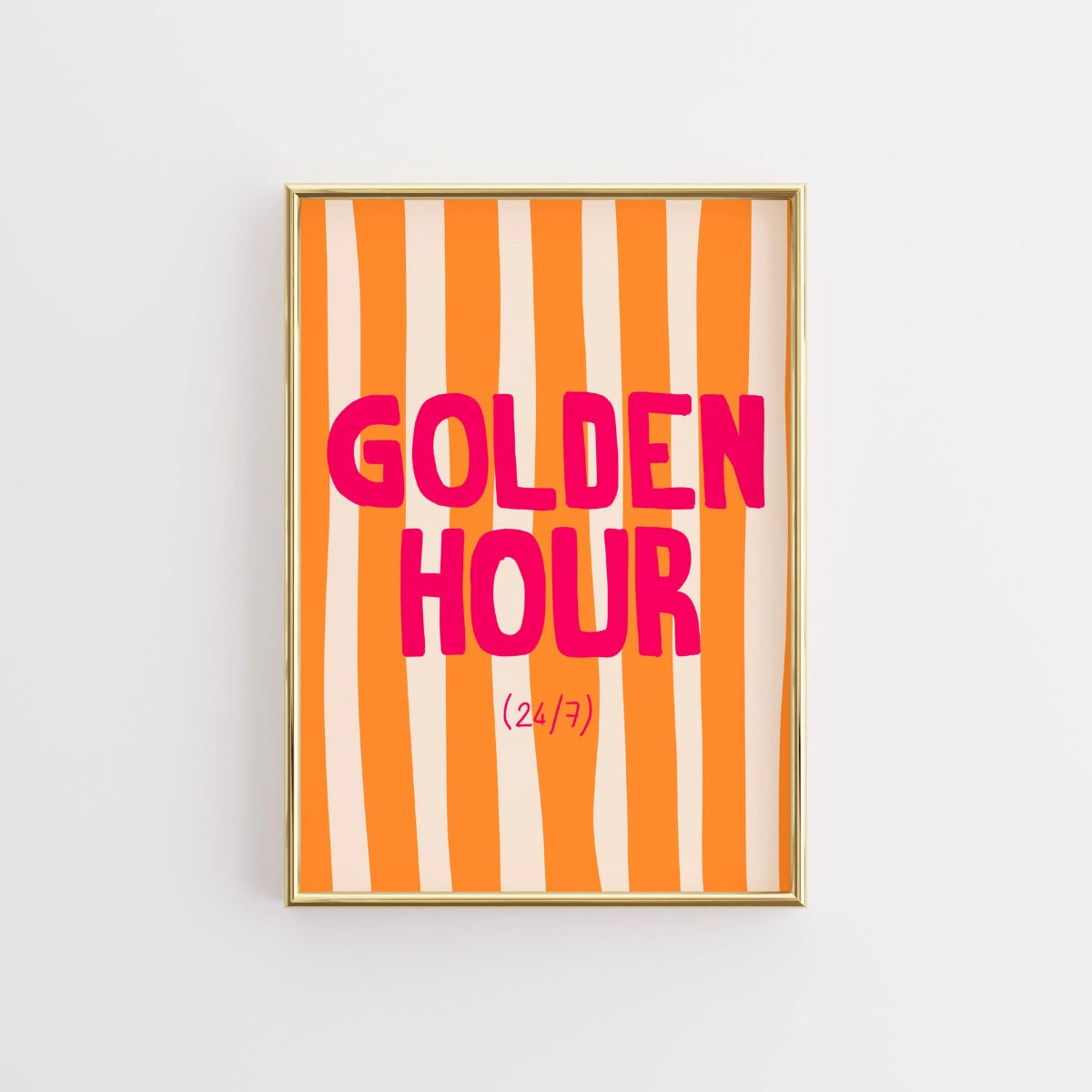 Golden Hour Print – Bold Orange Summer Quote Wall Art