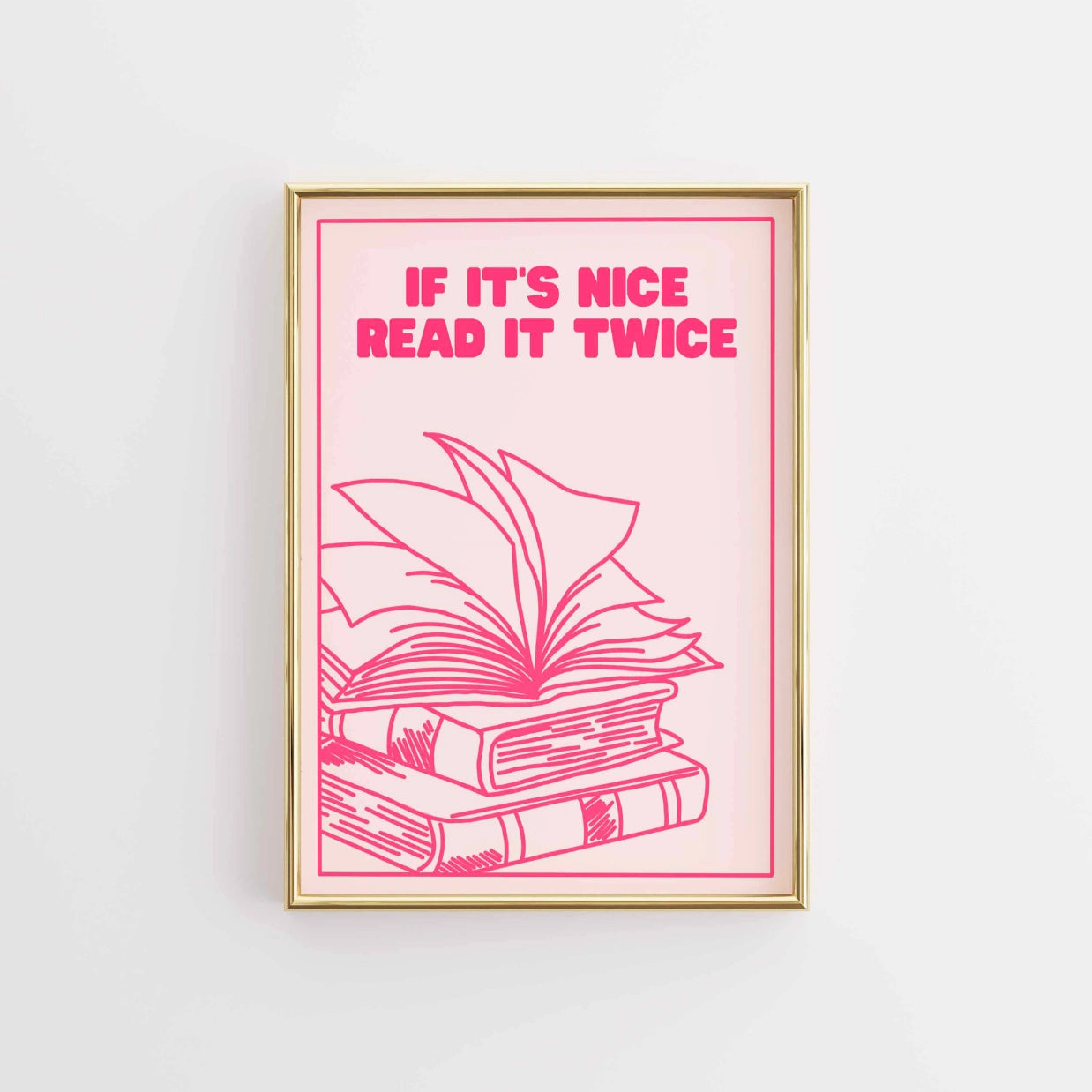 Read It Twice – Bookish Pink Print