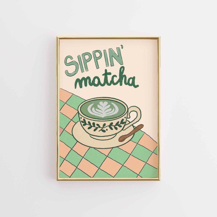 Matcha Wall Art – Decorazione accogliente per la cucina