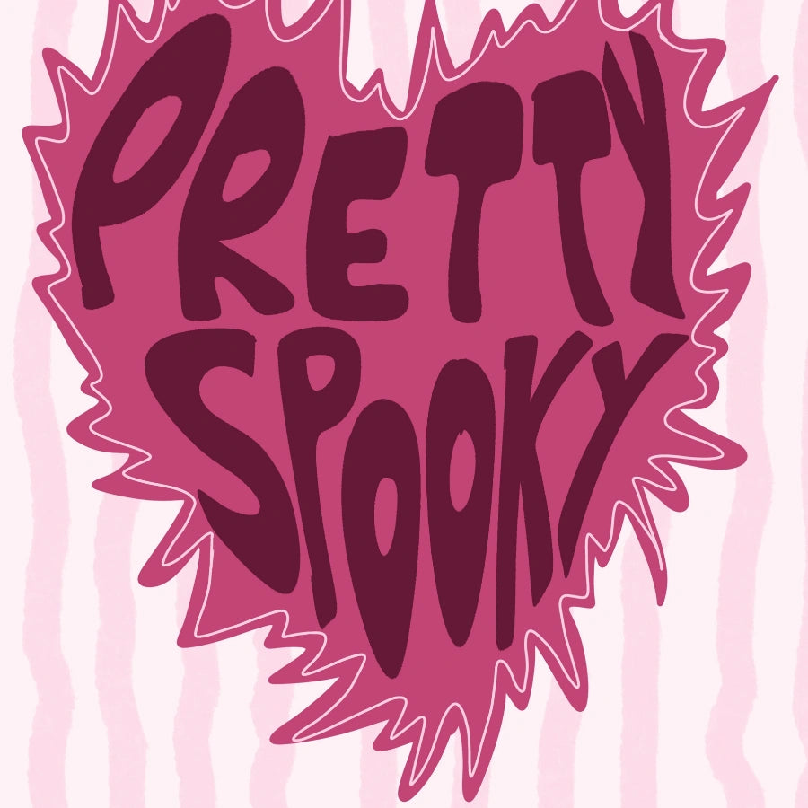 Girly Halloween Heart Print – Pretty Spooky Pink Wall Art