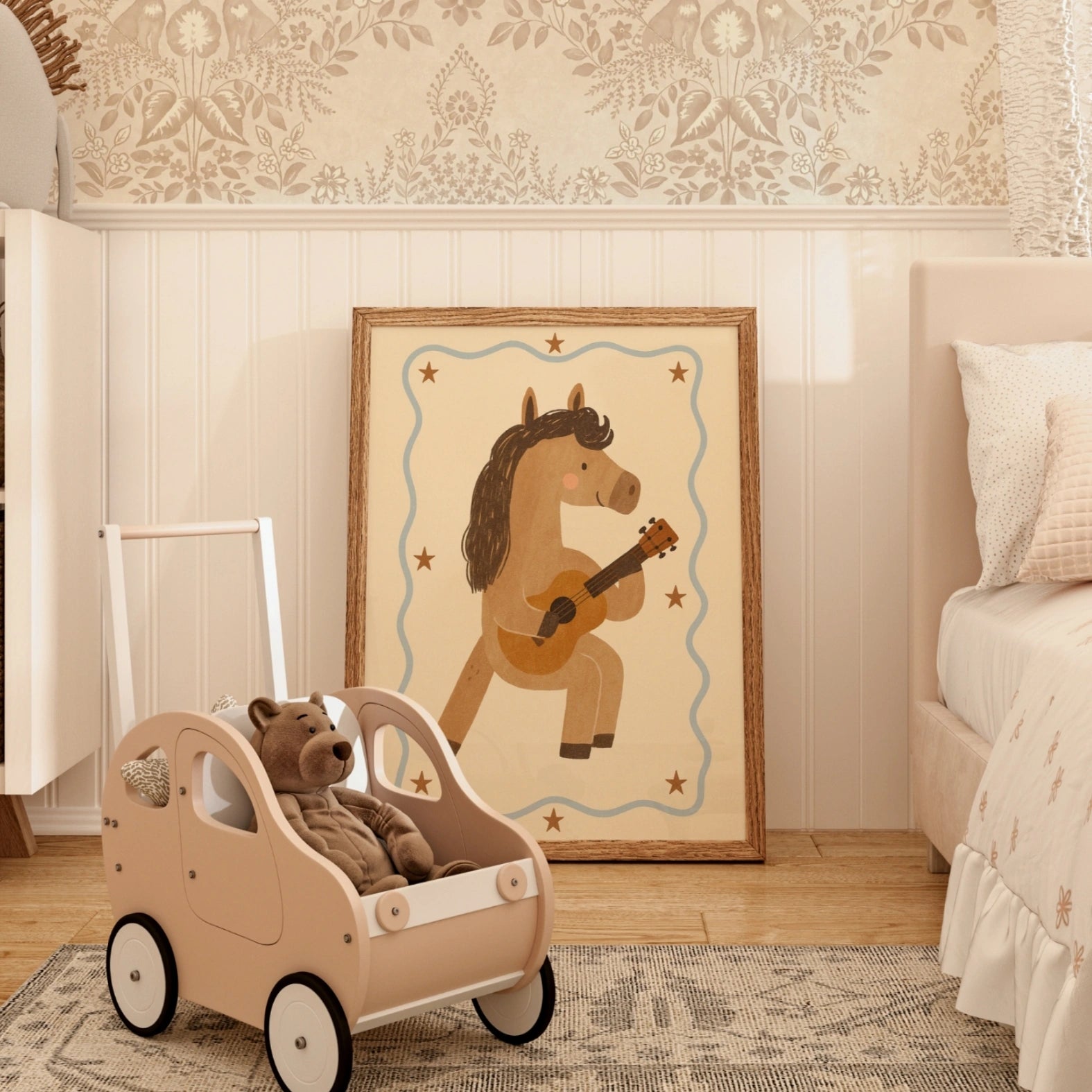 Horse Playing Guitar Nursery Print