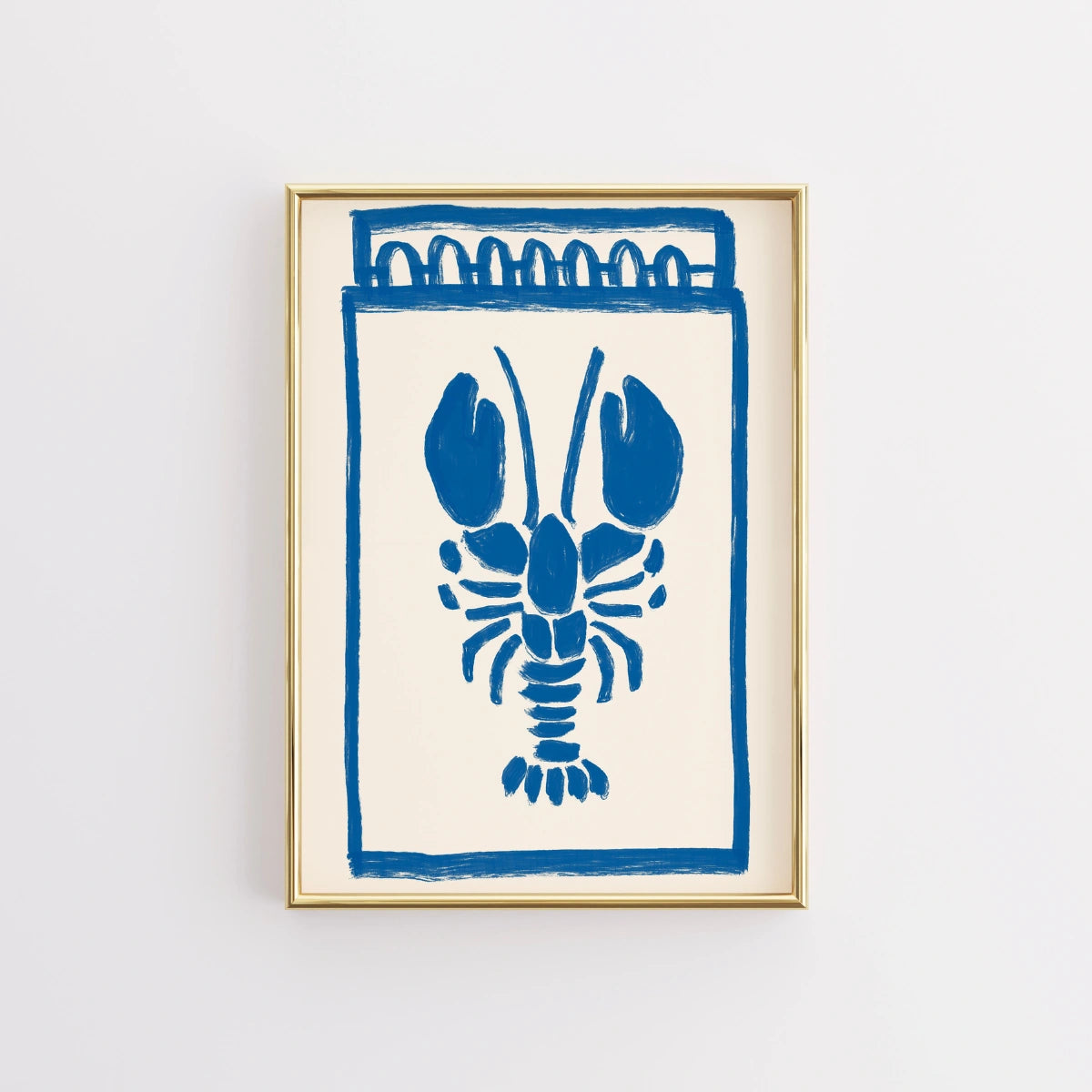 Blue Lobster Wall Art – Minimalist Seafoodlobster wall art Print