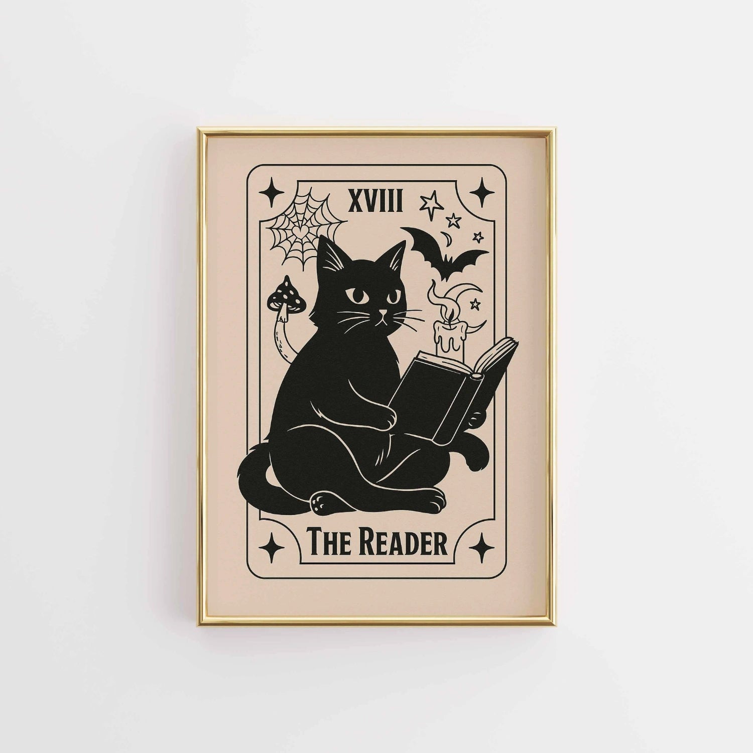 The Reader Tarot Cat Print – Bookish Halloween