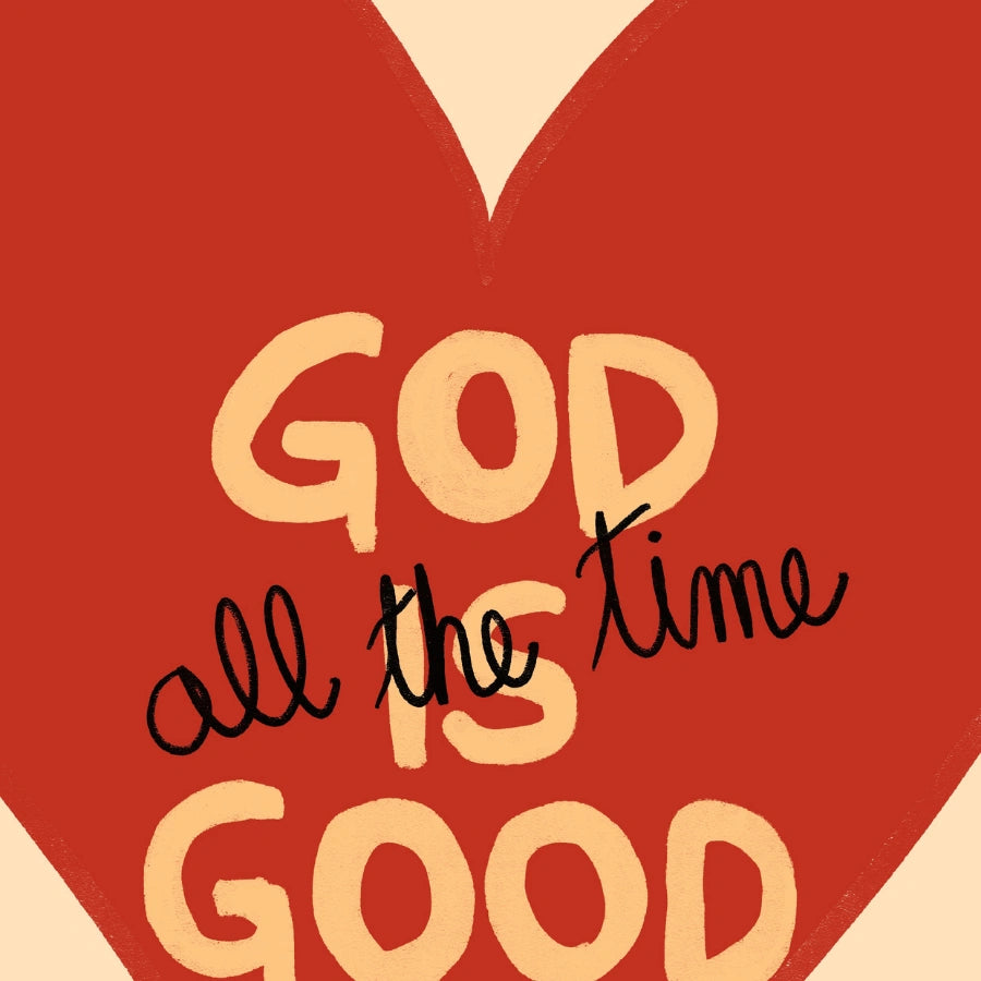 God Is Good Christian Wall Art – Bold Heart Print