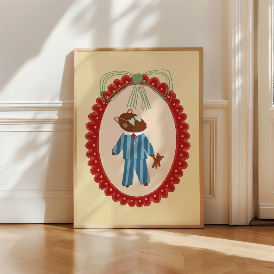 Stampa per cameretta dei bambini con orsetto - Simpatica decorazione murale per bambini