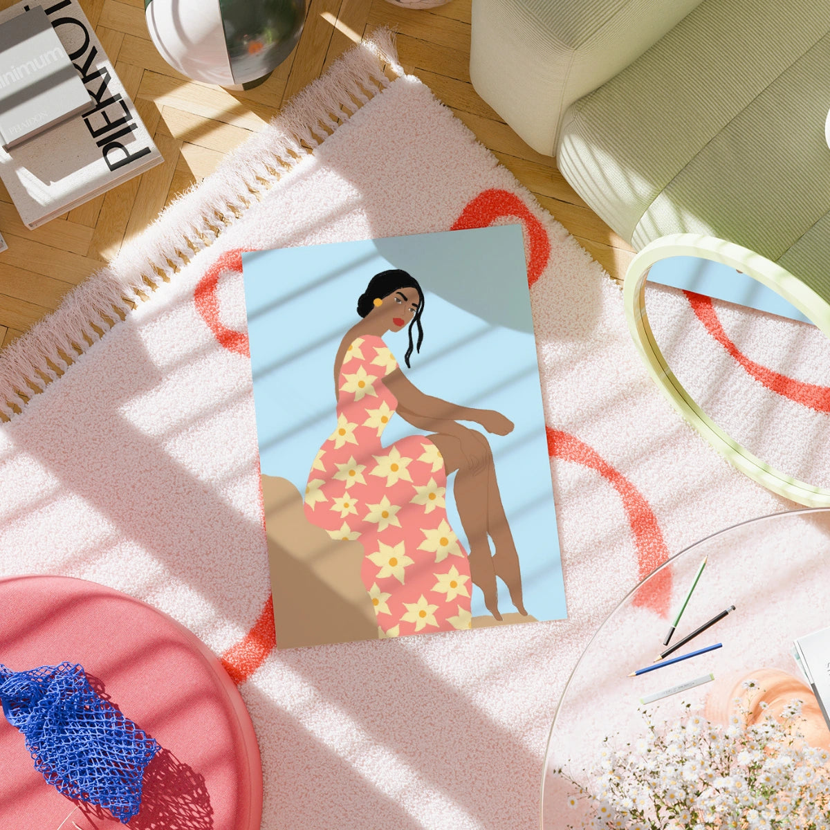 Summer Woman Wall Art - Coastal Fashion Print