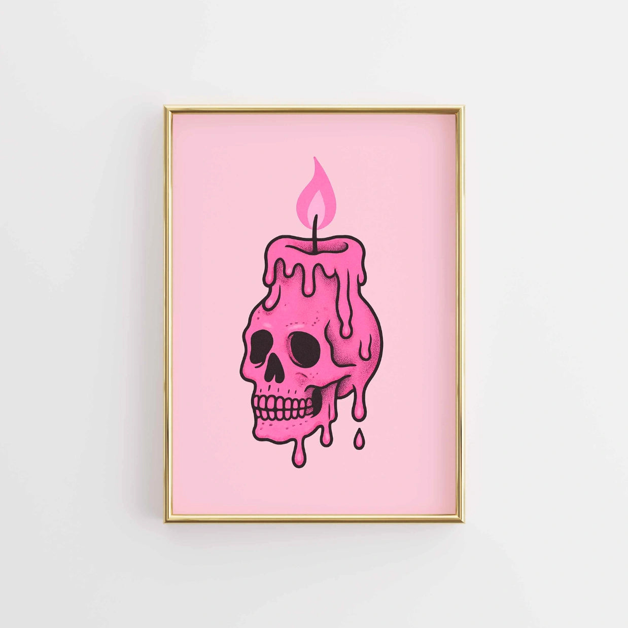 Melting Skull Candle  – Gothic Halloween Print