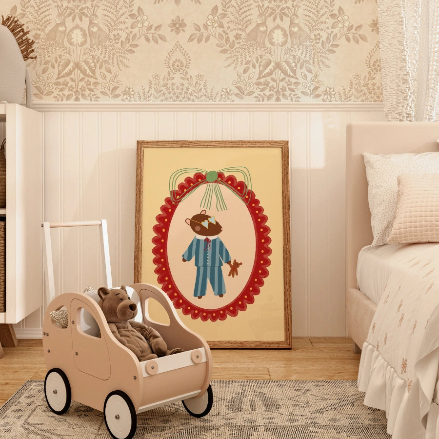 Stampa per cameretta dei bambini con orsetto - Simpatica decorazione murale per bambini