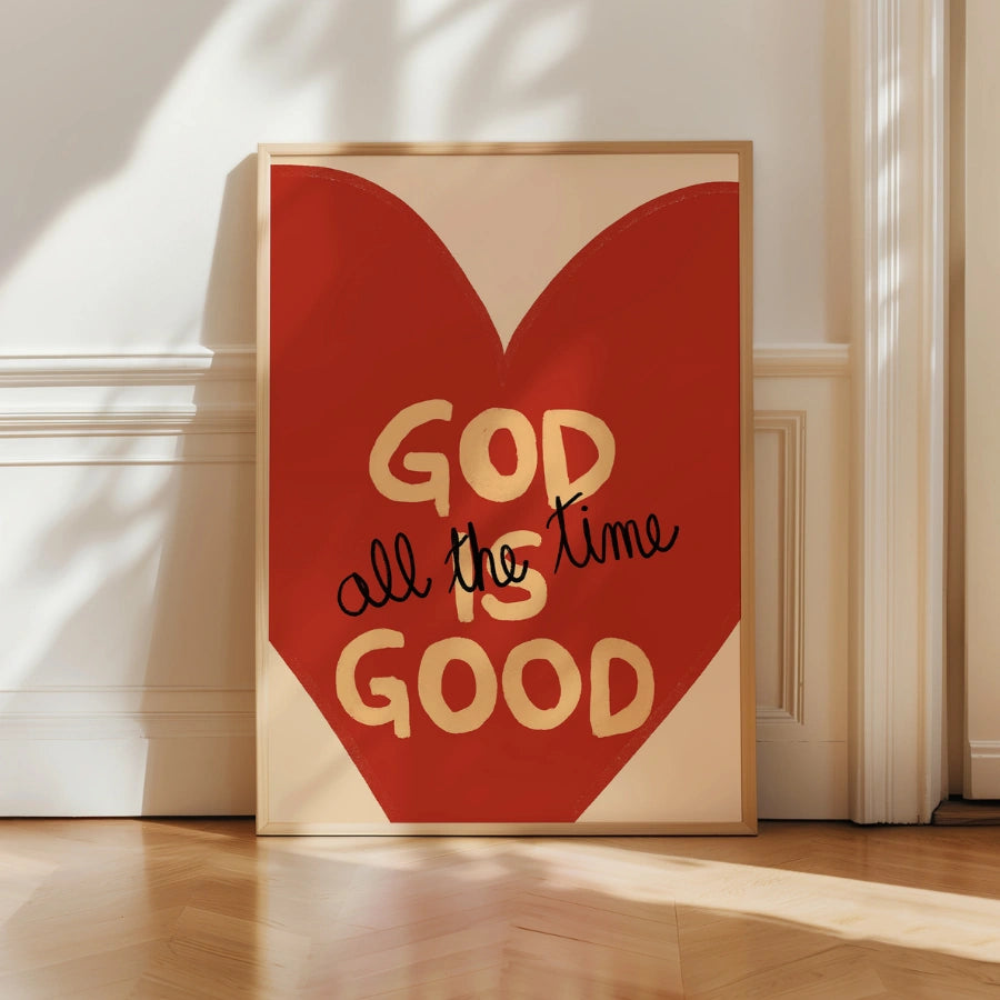 Gott ist gut – Christliches Wandbild – Herzdruck