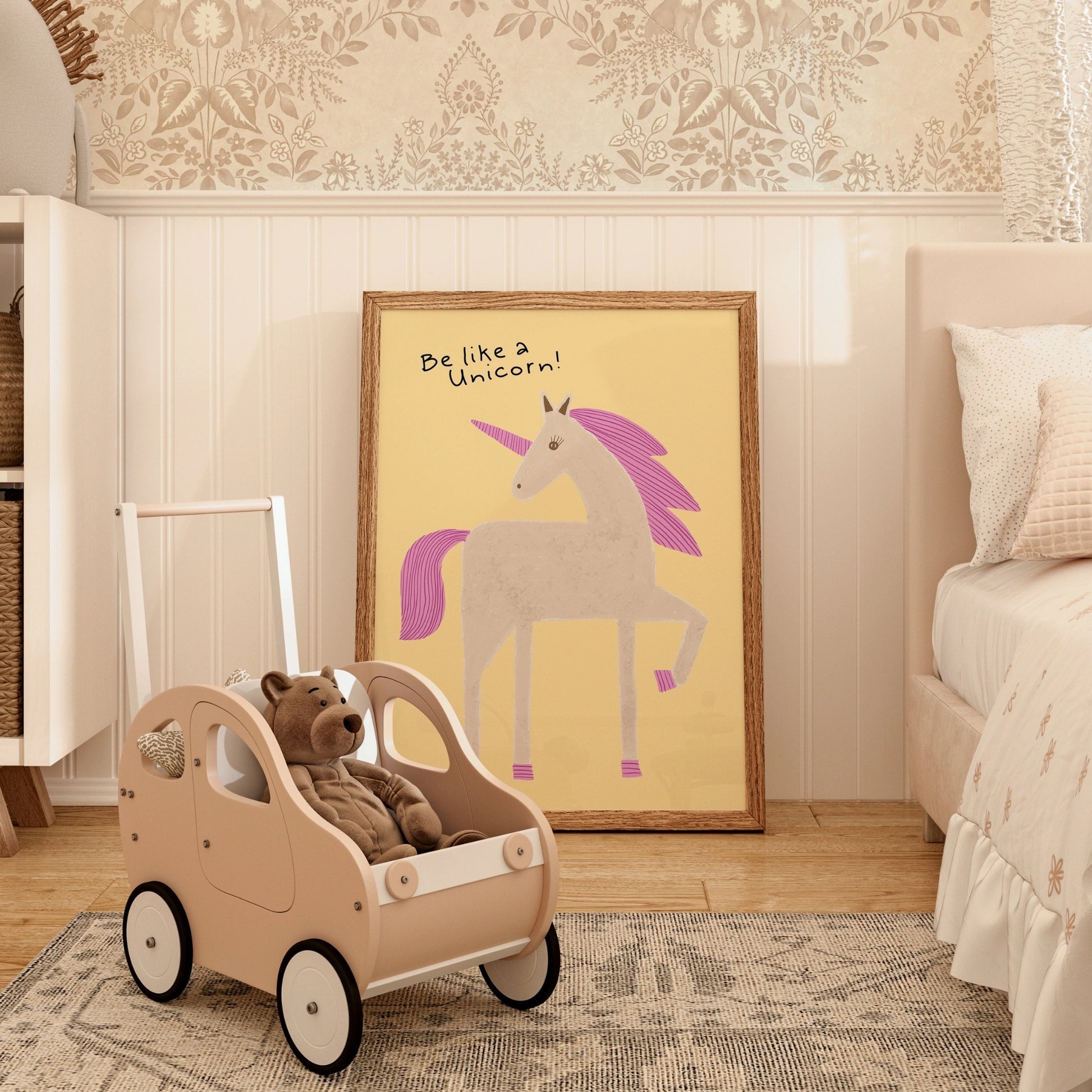 Be Like a Unicorn Print – Cute Nursery Wall Art for Kids Room Decor