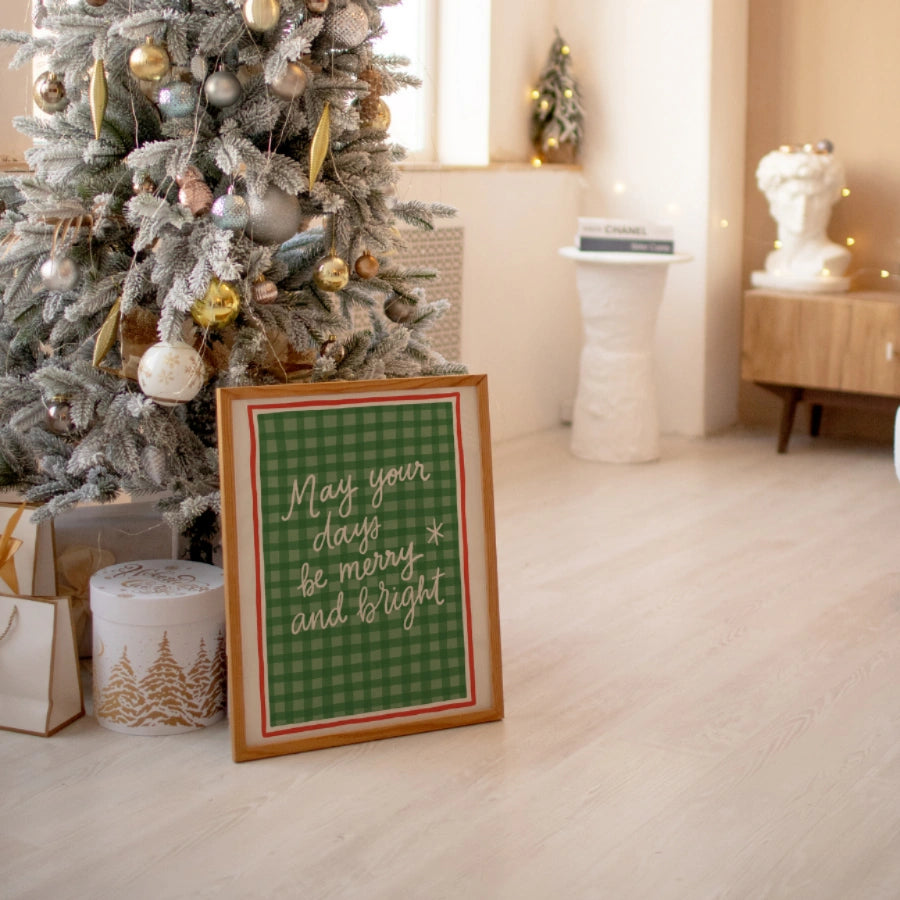 Merry and Bright Wall Art - Cozy Christmas Quote Print