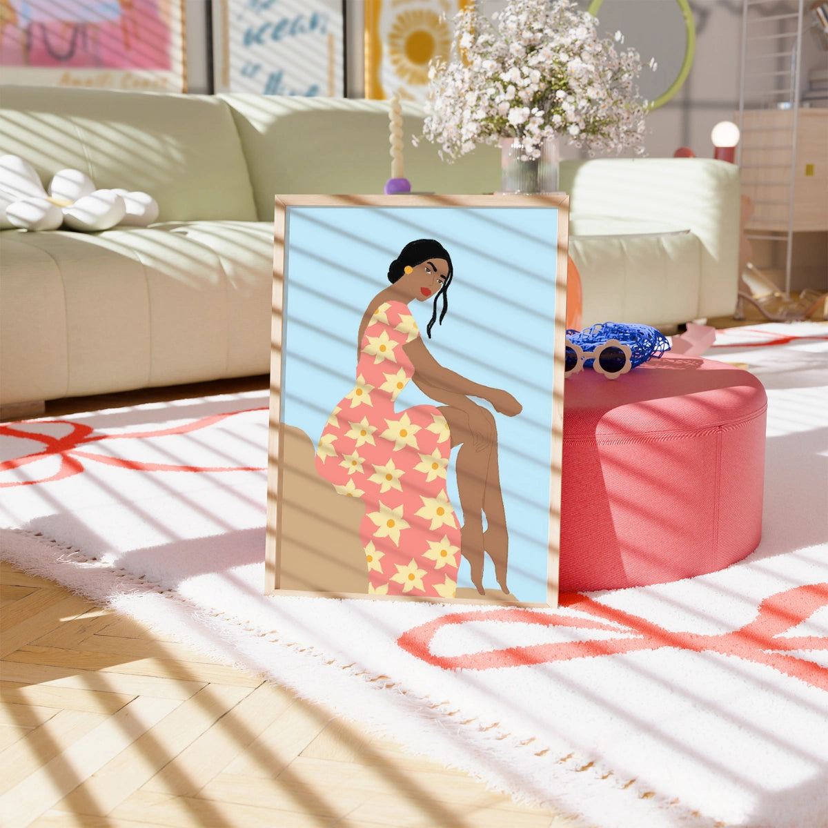 Summer Woman Wall Art - Coastal Fashion Print