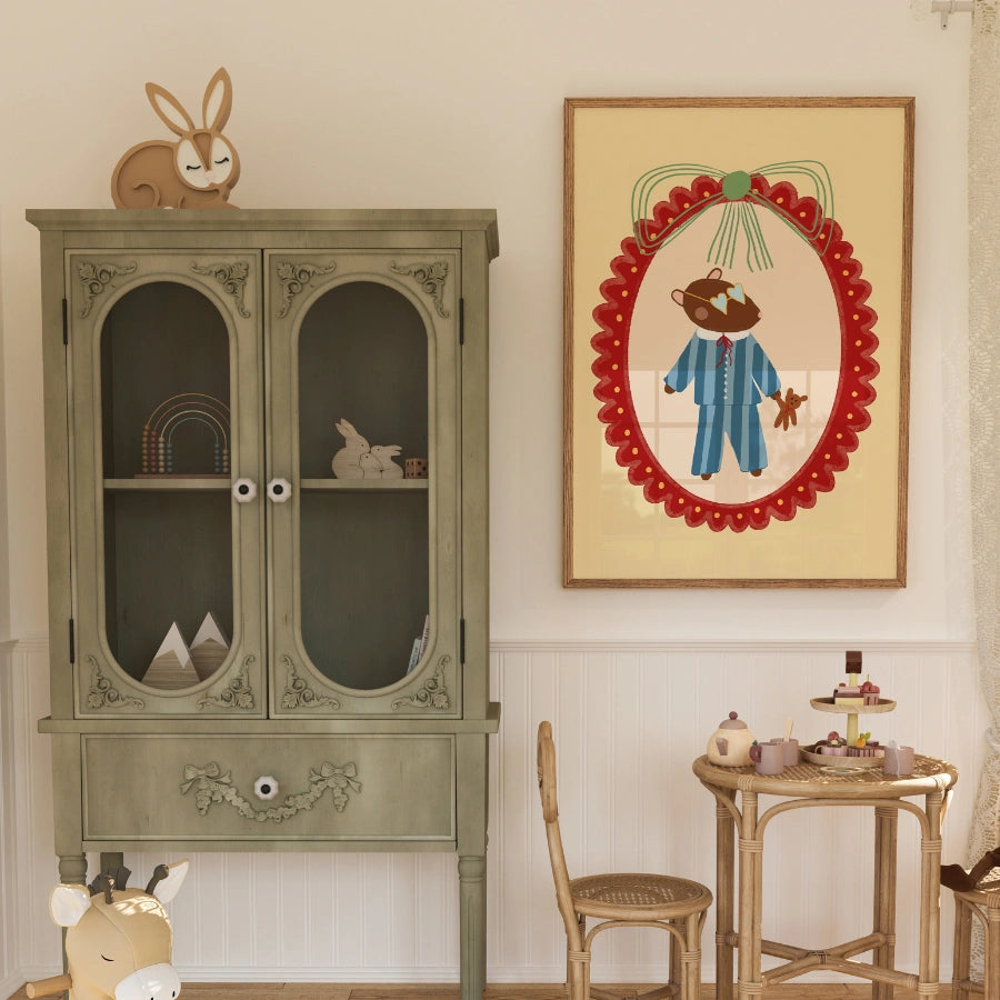 Stampa per cameretta dei bambini con orsetto - Simpatica decorazione murale per bambini