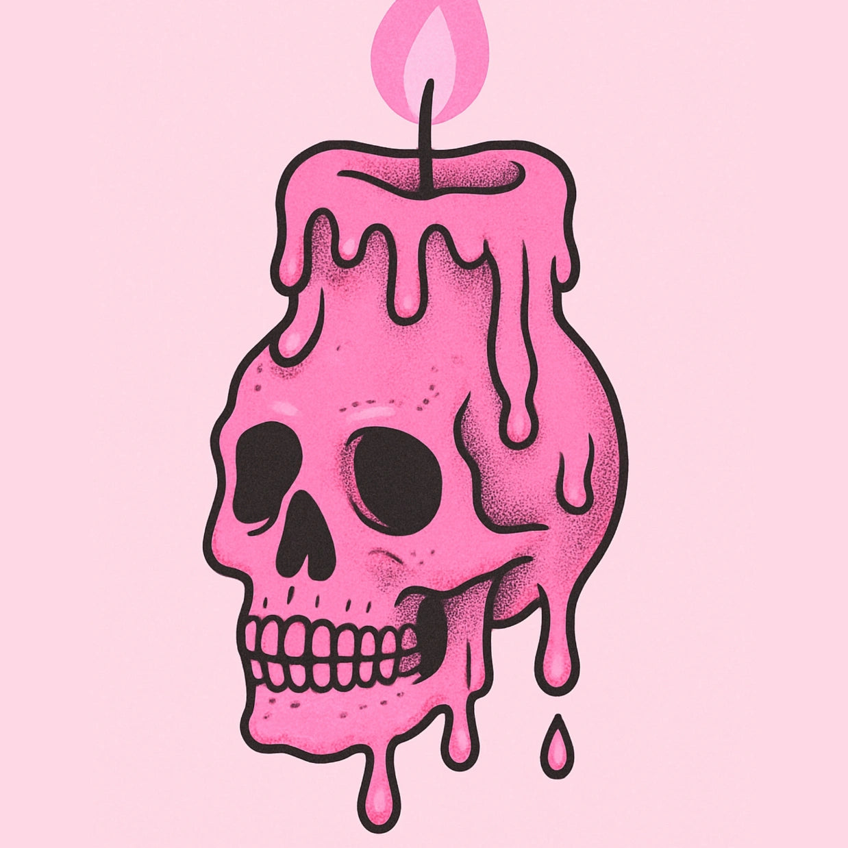 Melting Skull Candle  – Gothic Halloween Print