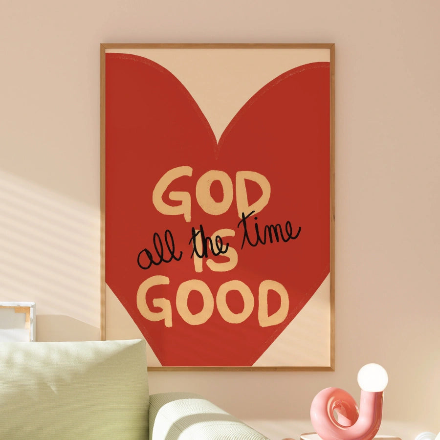 Gott ist gut – Christliches Wandbild – Herzdruck