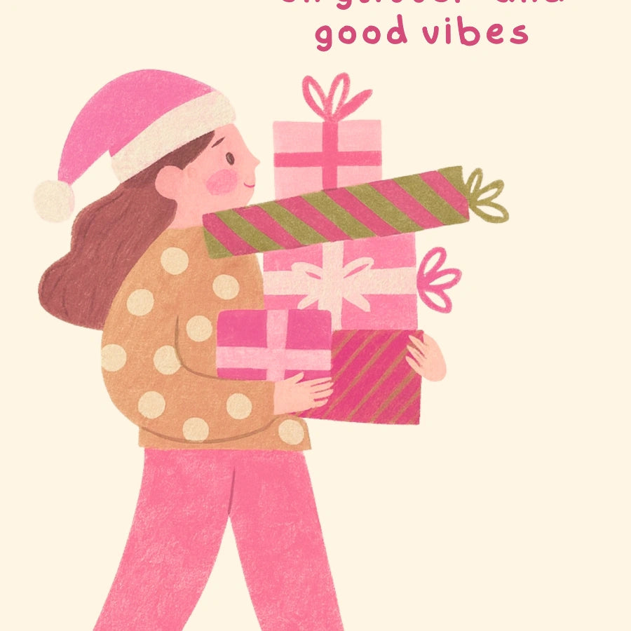 Glitter and Good Vibes – Funny Holiday Quote Poster