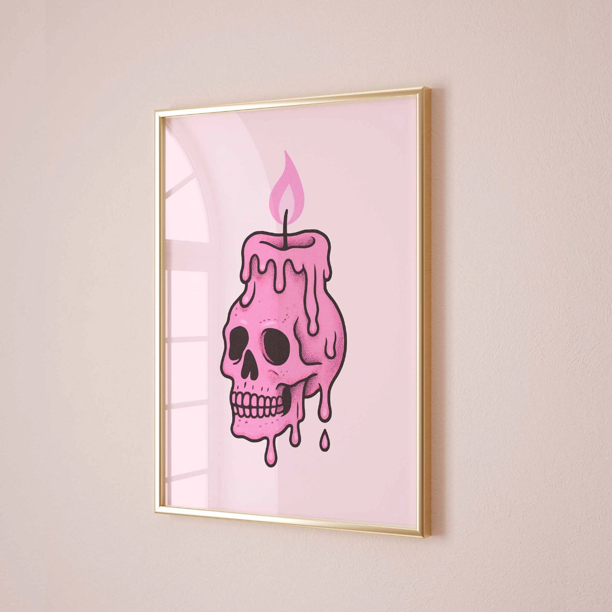 Melting Skull Candle  – Gothic Halloween Print
