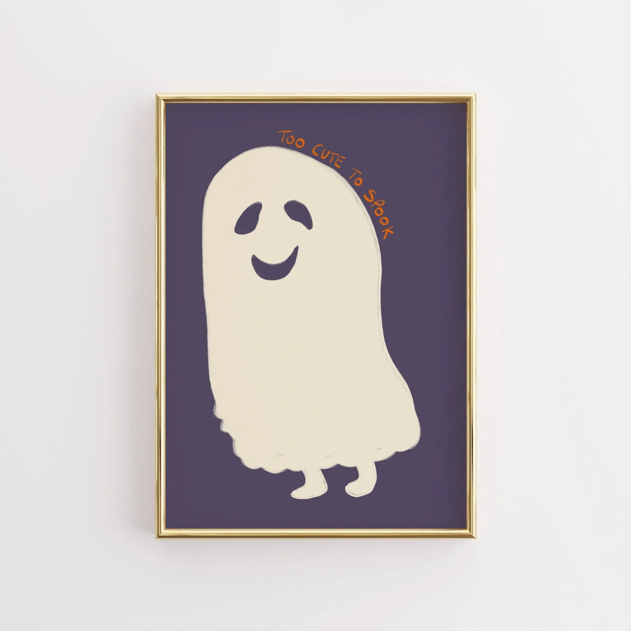 Too Cute to Spook Print – Funny Ghost Halloween Wall Art